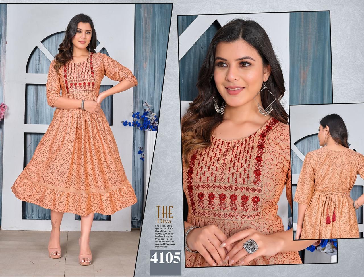 Golden Beautiful Look Vol 1 Anarkali Kurtis Catalog
